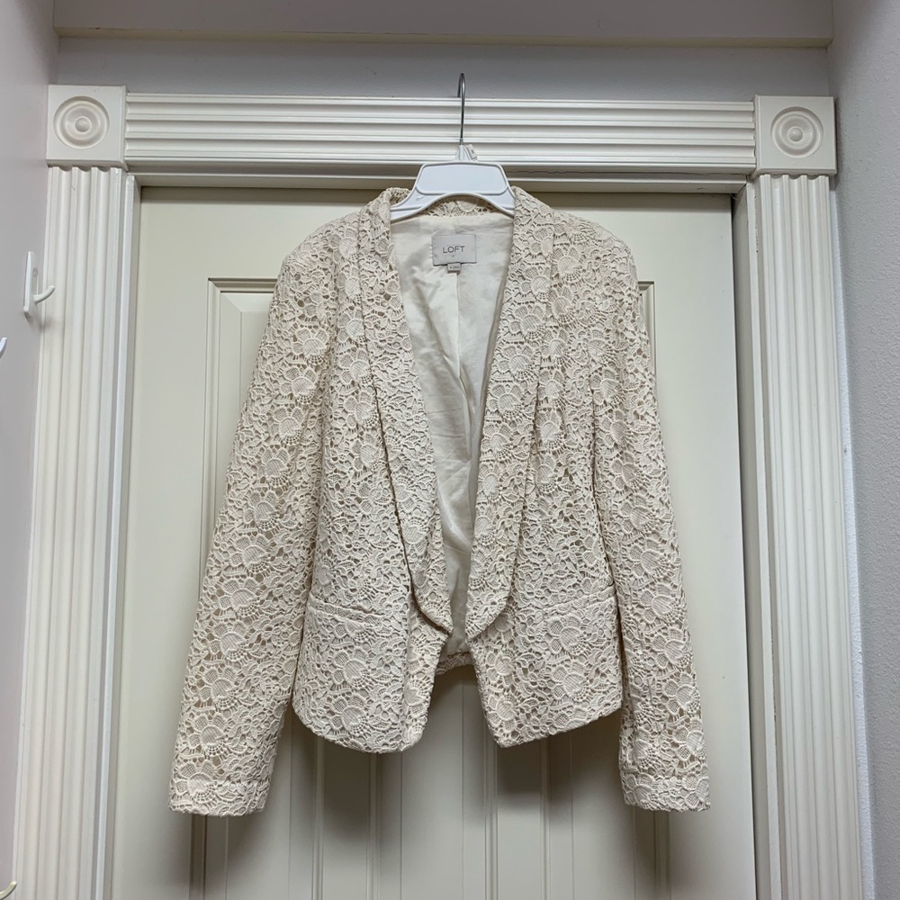 Cream Colored Loft Blazer Size 10
